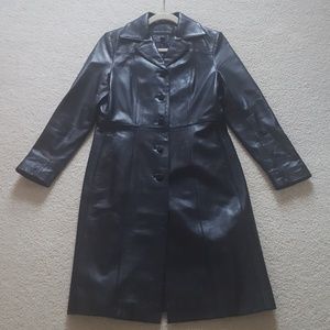 Kenneth Cole 100% genuine leather jacket trench